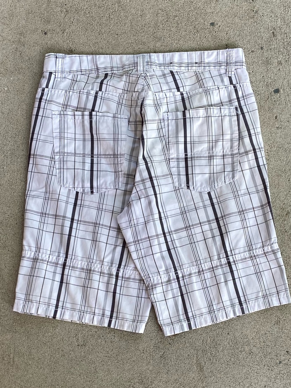 Y2k White UH Plaid Baggy Shorts
